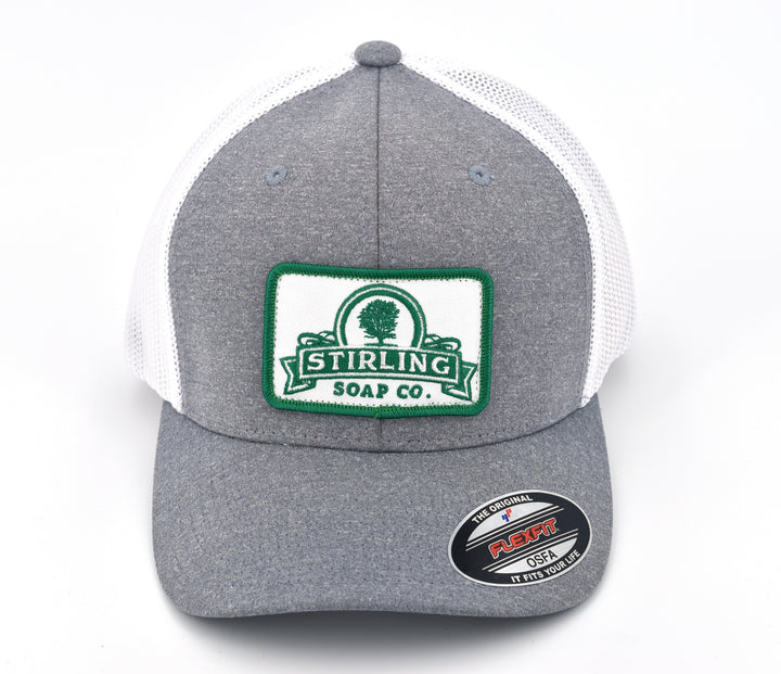 Flexfit Fitted Trucker Hat - Heather/White